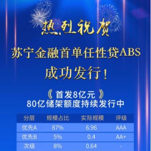 苏宁金融首单任性贷ABS成功发行