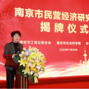 南京市民营经济研究中心揭牌 将为新南京建设提供智库服务