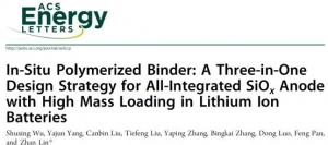 浙大广东工业大学林展教授：高载量的条件下“三位一体”粘结剂设计助力SiOX负极最新研究