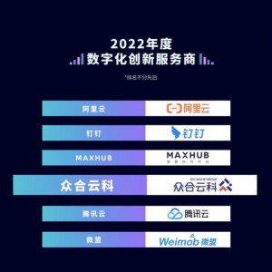 众合云科荣获36氪「WISE2022新经济之王 - 数字化创新服务商」奖