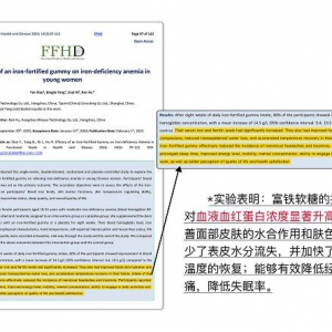 Minayo 美那有富铁软糖科研成果荣登国际学术期刊，助力女性健康