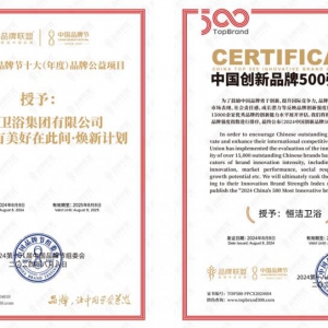 以创新打造新质生产力，恒洁卫浴作为行业唯一入选2024中国创新品牌500强
