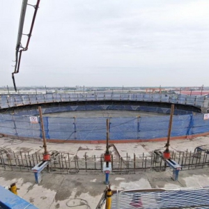 常州中建新型建材有限公司顺利完成中央储备粮常州直属库粮食仓储项目滑模混凝土浇筑